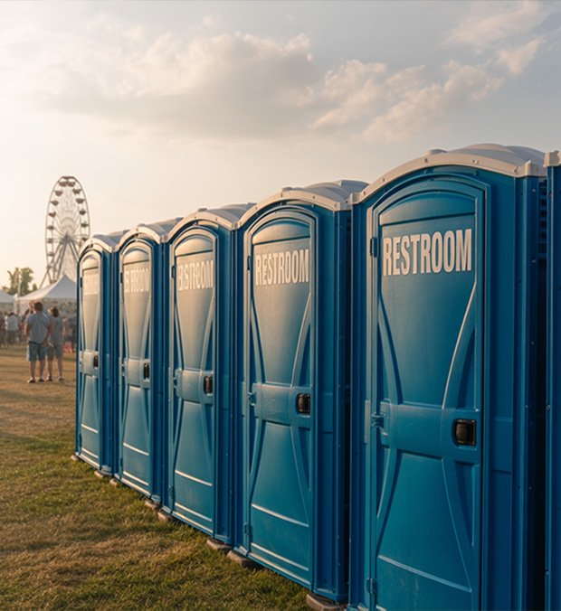 Restroom Rental Setup in Long Beach